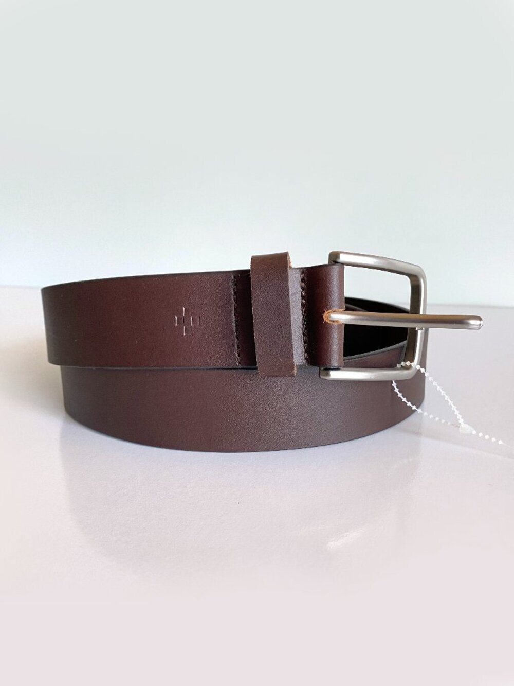 Brown Genuine Leather Belt Men's Size 36/90 Made in Canada Silver Buckle